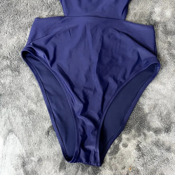 Aerie One Piece Swimsuit Women's Medium Blue‎ Cutouts Thin Straps Open Back - Picture 3 of 5